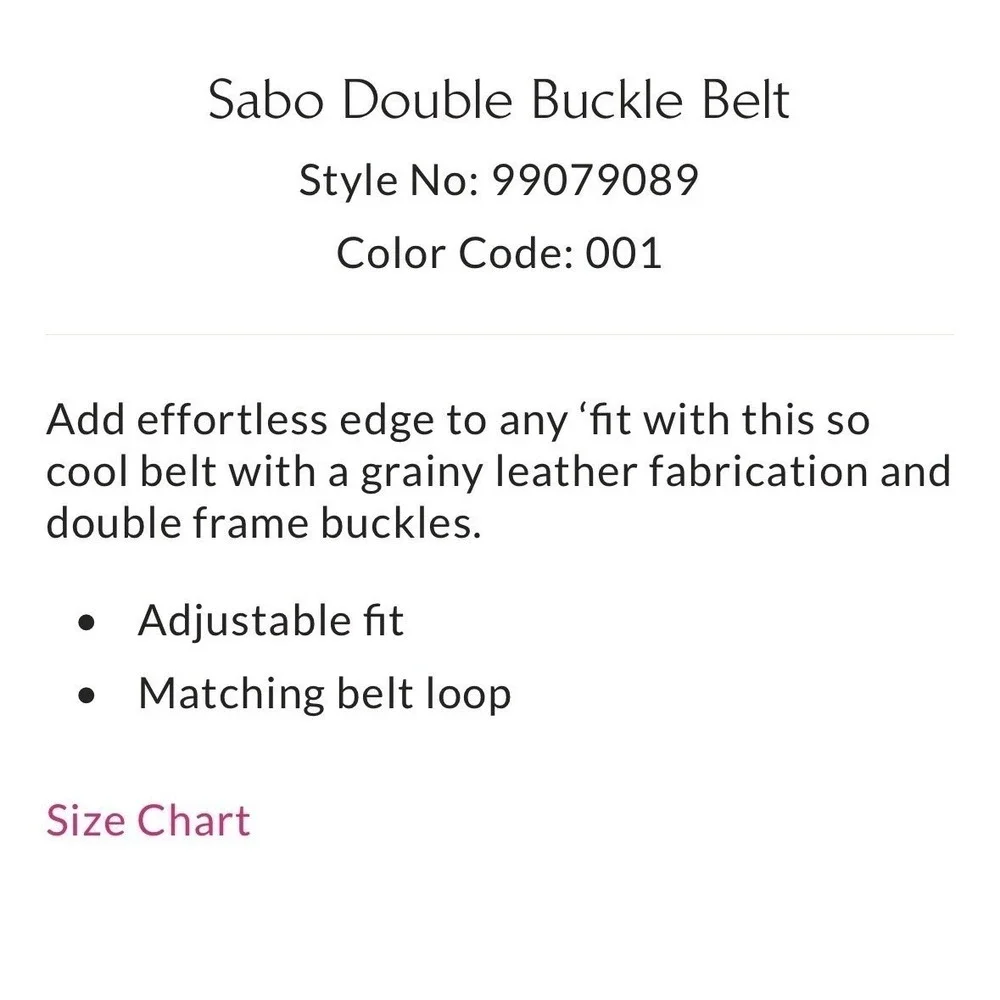 Free People Sabo Double Buckle Belt silver black leather small medium new nwt